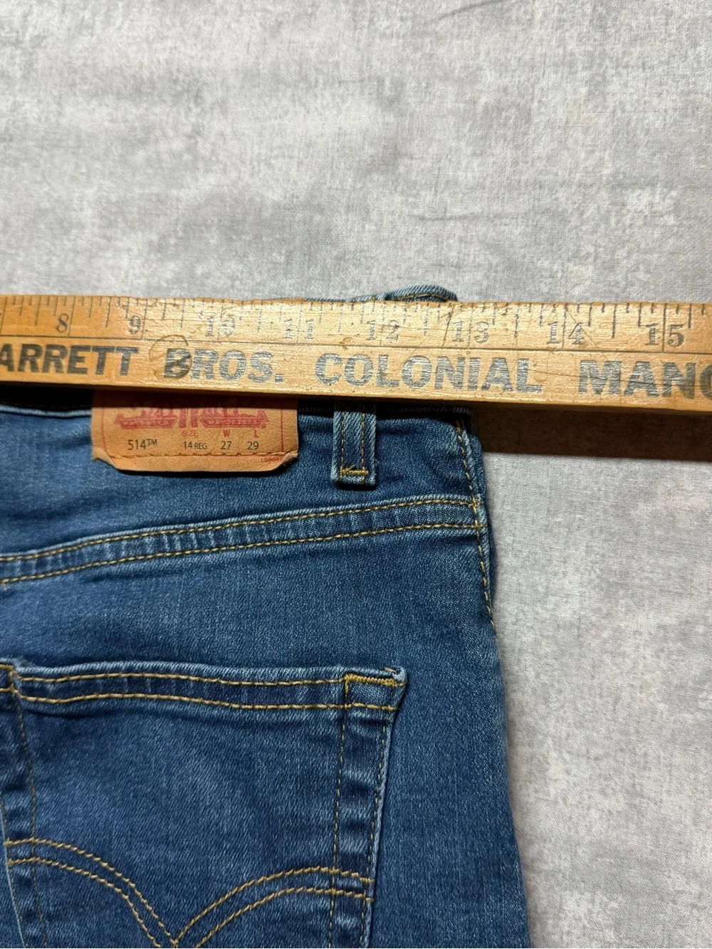 Levi's 514 Regular Fit Straight Medium Wash Denim Stretch Boys Jeans 14 27x29